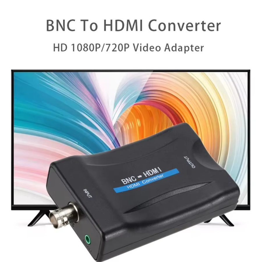 PzzPss BNC zu HDMI und HDMI zu BNC Video Adapter für Überwachungsmonitore in Schwarz, Full HD 1080P/720P kompatibel - Bild 2
