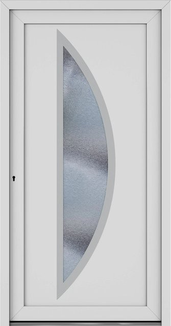 Roro Haustür OKE 1104 Kunststoff in Weiß mit Glaseinsatz, modern, DIN Links, B: 100 cm, H: 210 cm - Bild 1