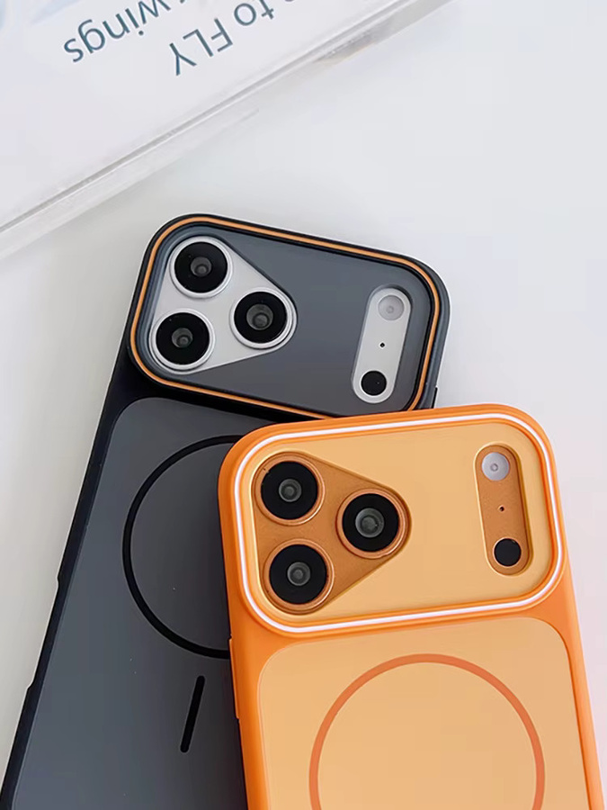 Matte magnetische kabellose Ladehülle für Apple iPhone 17 16 15 14 13 12 Pro Max in Orange mit Anti-Fingerabdruck-Schutz - Bild 2