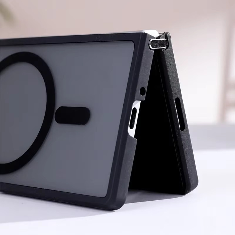 Samsung MagSafe Schutzhülle für Galaxy Z Fold 7 6 5 4, transparent und schwarz, stoßfeste PC-Abdeckung mit magnetischer Funktion für kabelloses Laden - Bild 3