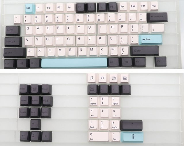 BGKYPRO DayBreak Tastenkappen im Cherry Profile aus PBT mit Dye-Sub-Verfahren für mechanische Gaming-Tastaturen, 108 Tasten, Multicolour - Bild 1