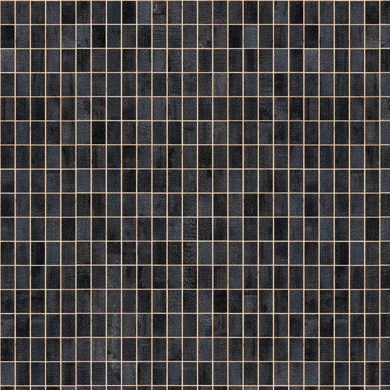 NLXL Tapete Wallpaper Waste Tiles in Burnt mit abstraktem geometrischem Design und Non-Woven Material in Schwarz - Bild 1