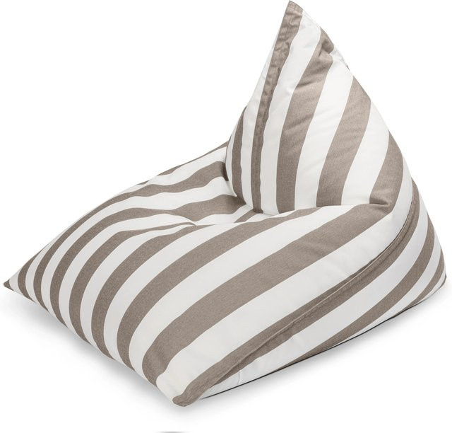 Sitting Point Sitzsack Calypso Santorin 300 in Taupe mit Streifen-Muster, wasserabweisend und mit abnehmbarem Bezug - Bild 1