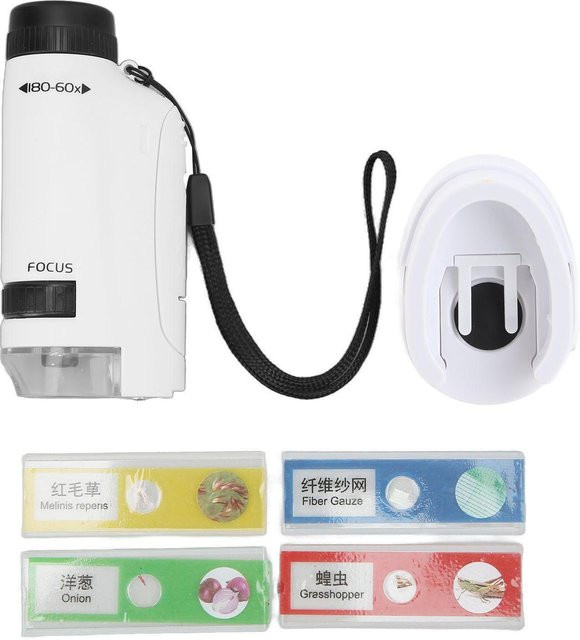 Kkmoon Kleines Handmikroskop, 60- bis 120-faches Mini-Taschenmikroskop, mit LED-Licht - Bild 1