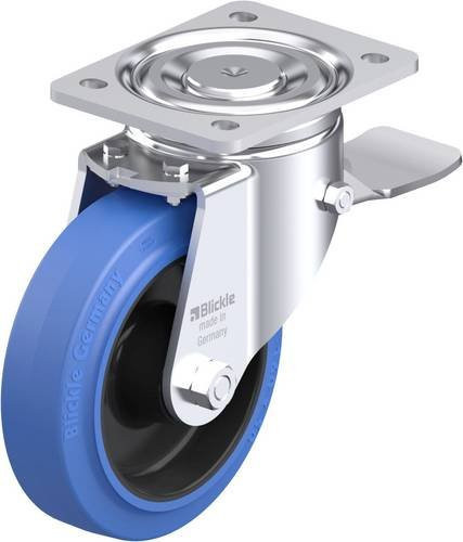 Blickle Stahlblech-Lenkrolle LH-POEV 160XR-ST-SB in Schwarz-Blau mit Rad-Durchmesser 160 mm und einer Tragfähigkeit von 400 kg - Bild 1