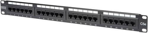 Digitus DN-91524U 24 Port Netzwerk-Patchpanel CAT 5e, Schwarz, Breite: 483 mm, 1 HE - Bild 1