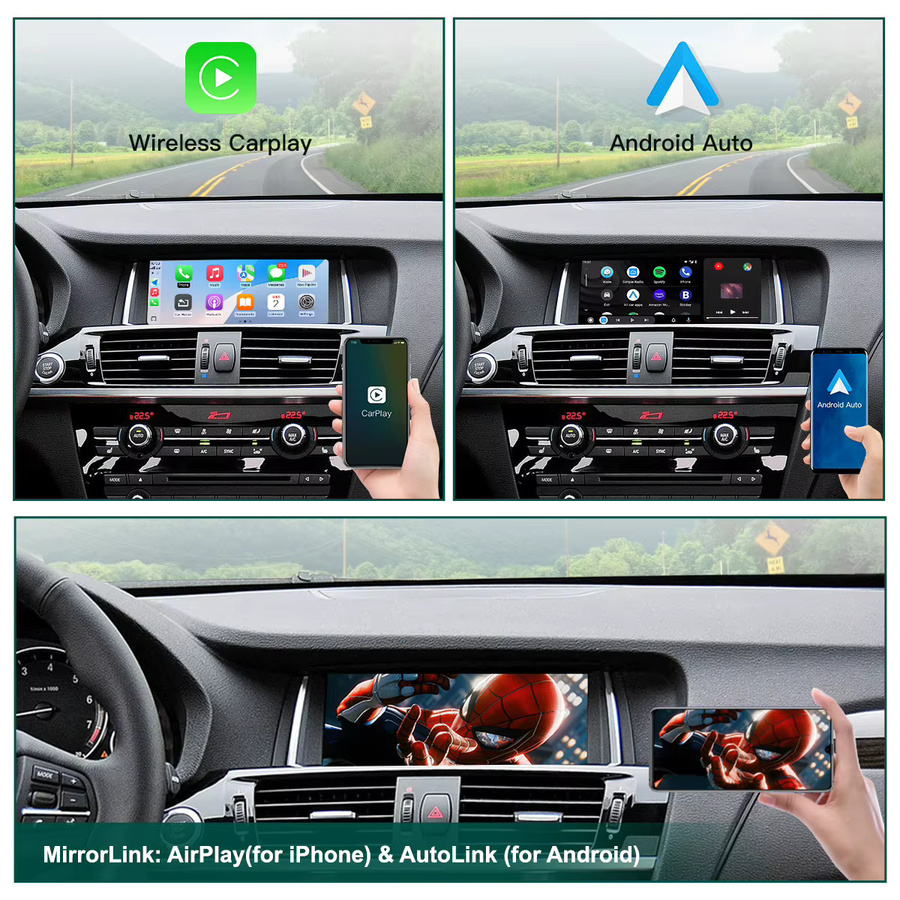AUTOABC Drahtloser CarPlay und Android Auto Mirror Link Decoder für BMW X3 F25 G01 NBT/CIC System mit OEM und Aftermarket Kamera Unterstützung in Schwarz - Bild 3