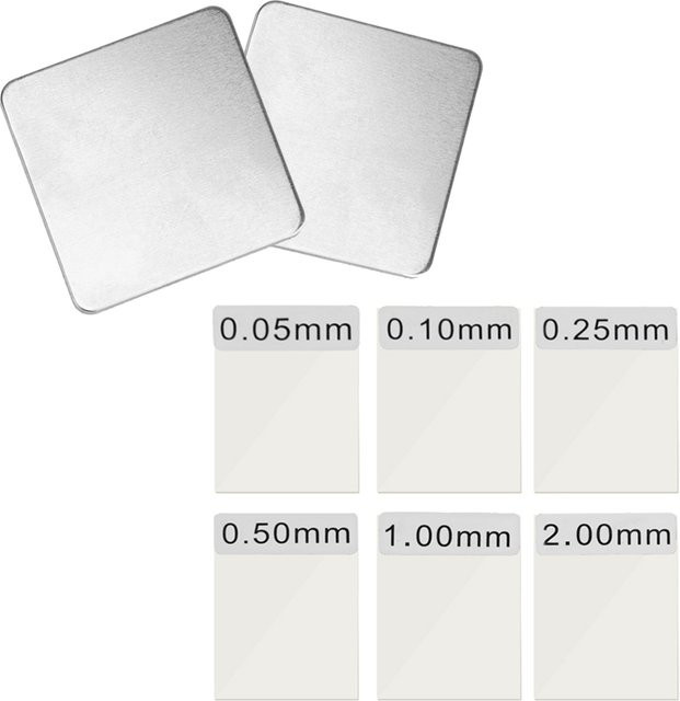 VKTECH 6er Set Kalibrierfolien für Aluminium und Eisen zur Schichtdickenmessung mit GM200 Messgerät, Silber - Bild 1