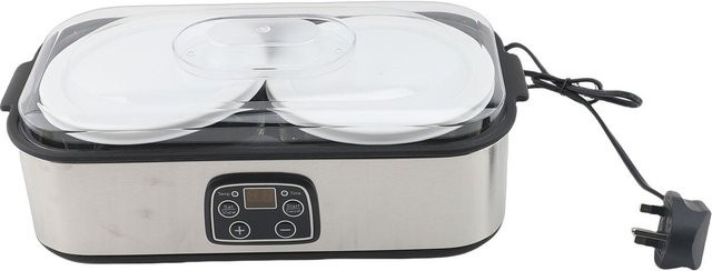 Artleeh Joghurtbereiter aus Edelstahl mit zwei 1-Liter-Glasbehältern, 25W, grau/silber - Bild 1