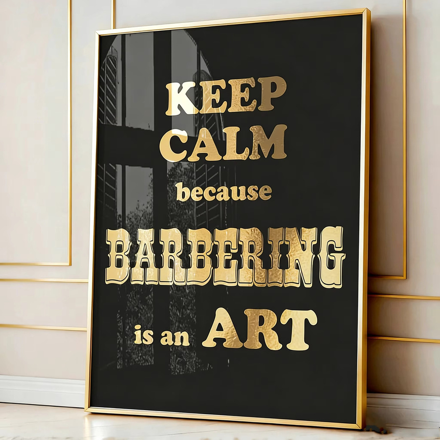 Modernes Friseursalon Poster mit Typografie und Grafik in Schwarz auf Papier - Bild 2