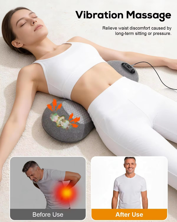 Okayso Rückenmassagegerät mit Wärme, Vibration und Dehnung, grau/blau - Bild 3