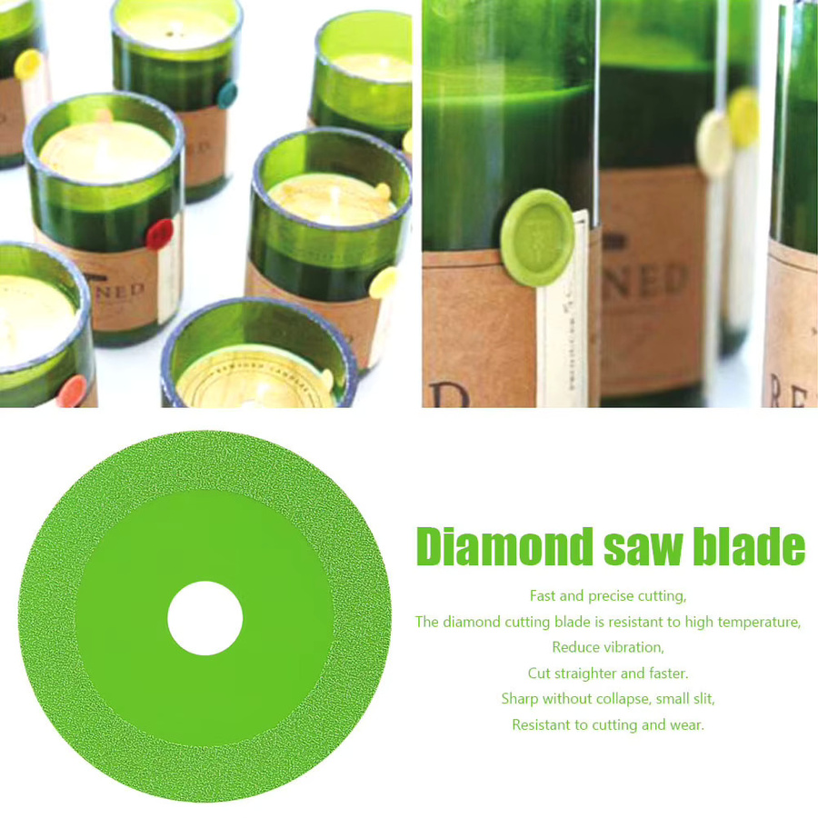 Diamant Trennscheibe für Glas, Marmor, Jade und Kristall, Durchmesser: 100 mm, Bohrung: 22 mm, Farbe: Grün - Bild 4