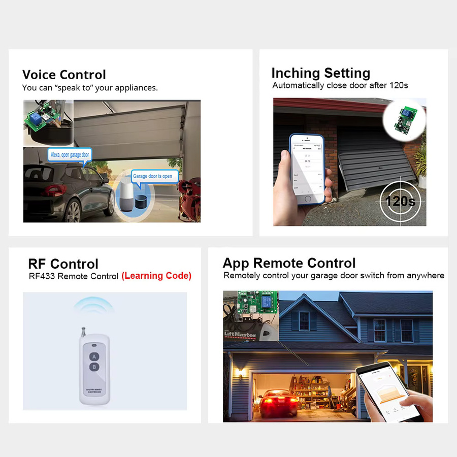 Scimagic-RC WiFi Smart Garage Türöffner und Schiebetor Controller kompatibel mit Alexa Echo Google Home und Tuya SmartLife App - Bild 3
