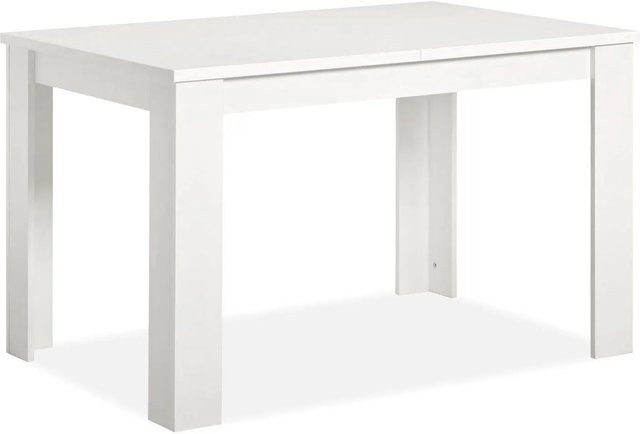 Homestyle4u Esstisch modern in Weiß, ausziehbar, B/T: 120-160 x 80 cm - Bild 1