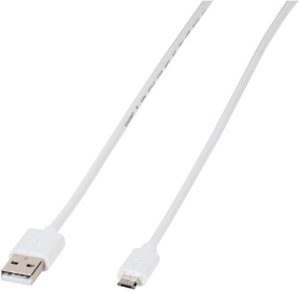 Vivanco Micro-USB Daten- und Ladekabel USB-A auf Micro-USB, Weiß, 1 m - Bild 1
