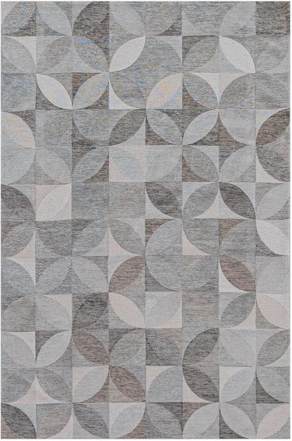Lola&Moi Teppich Rock Crystal in Silber mit geometrischem Design, B/T: 140 x 200 cm - Bild 1