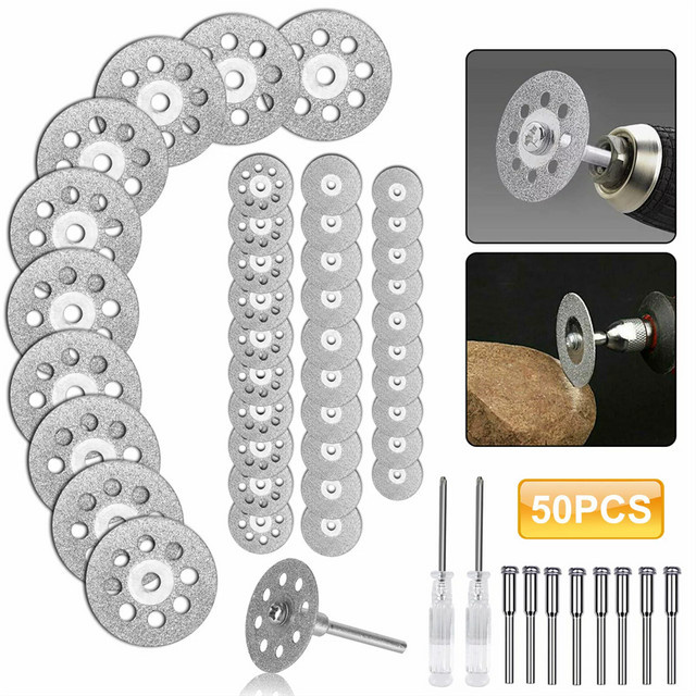 LETIITTGOO 50-teiliges Diamant-Trennscheiben-Set mit Bohrern für Metall und Dremel-Drehwerkzeuge - Bild 1
