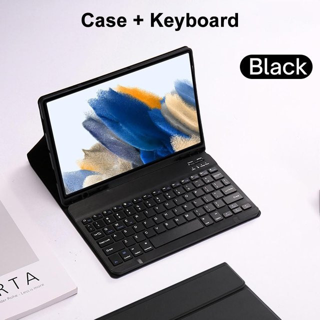 Magnetische Tastaturhülle für Samsung Galaxy Tab A8 10,5 Zoll SM-X200/X205/X207 mit Smart Stand Cover und spanischer Tastatur in Grau - Bild 1