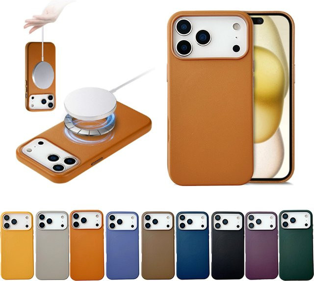 Apple MagSafe Lederhülle für iPhone 17 Pro Max, iPhone 16, iPhone 15 und iPhone 14 in Schwarz - Bild 1