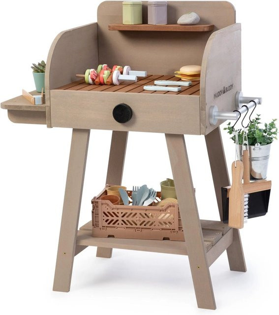 Muddy Buddy Spielgrill BBQ Chef aus Zypressenholz warmgrau - Bild 1