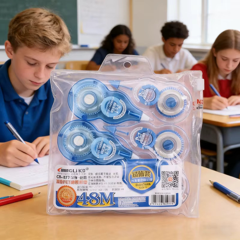 6-teiliges Kissbuty Roller-Korrekturband-Set in Weiß und Blau, 8 m x 5 mm, Fehlerkorrektor für Schule und Büro - Bild 2