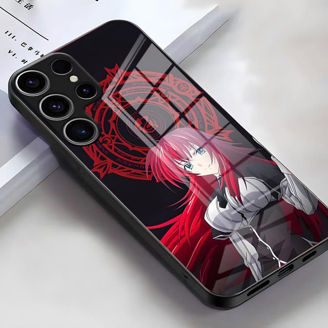 High School DxD Hero Handyhülle mit Glasabdeckung für Samsung Galaxy S26 S25 S24 S23 S22 S21 S20 Ultra Plus FE A54 A53 A25 in Multicolour - Bild 1