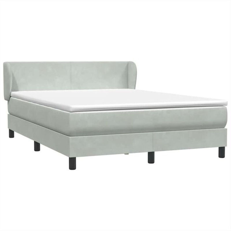 vidaxl Boxspringbett mit Matratze in Grau aus Samt, B/T/H: 160 x 220 x 78 cm - Bild 1