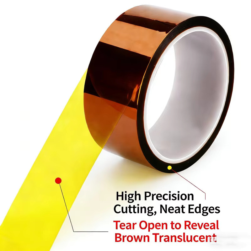 Kapton-Klebeband Polyimid-Klebeband elektrisch isolierend und hitzebeständig für die Leiterplattenisolierung, Länge: 33 m, Breite: 3–50 mm - Bild 2