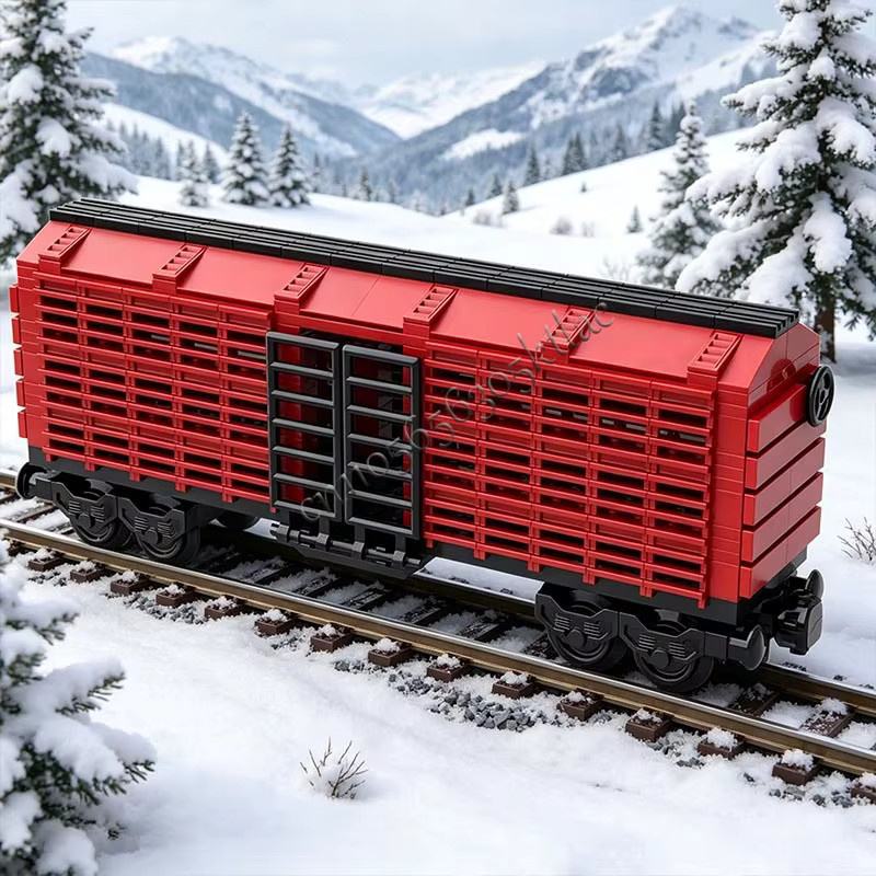 Stadt MOC 4 Achsen Rinder Frachtwagen Fracht Zug Auto Modell, 247-teiliges Set - Bild 4
