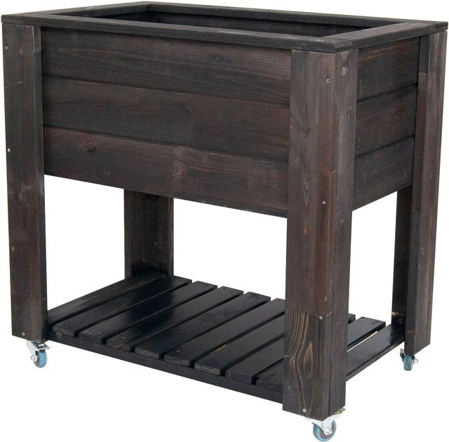 Andrewex Hochbeet auf Rädern aus Holz in Anthrazit, B/T: 80 x 50 cm - Bild 1