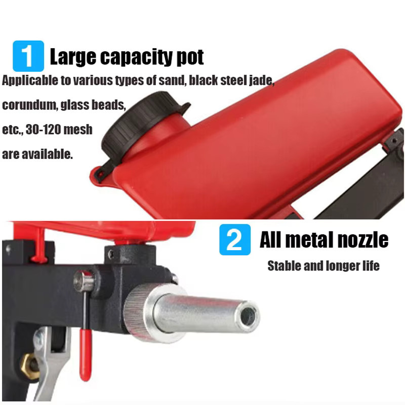 EAFC Mini Aerodynamische Spritzpistole aus Aluminium mit Schwerkraftprinzip in Grau und Rot - Bild 4