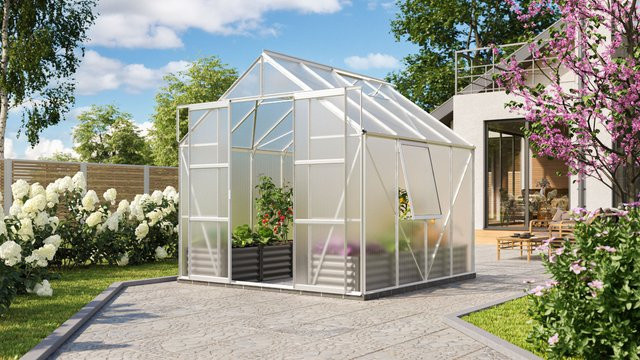 Vitavia Gewächshaus Jupiter 6700 aus eloxiertem Aluminium mit 6 mm Polycarbonat Hohlkammerplatten - Bild 1