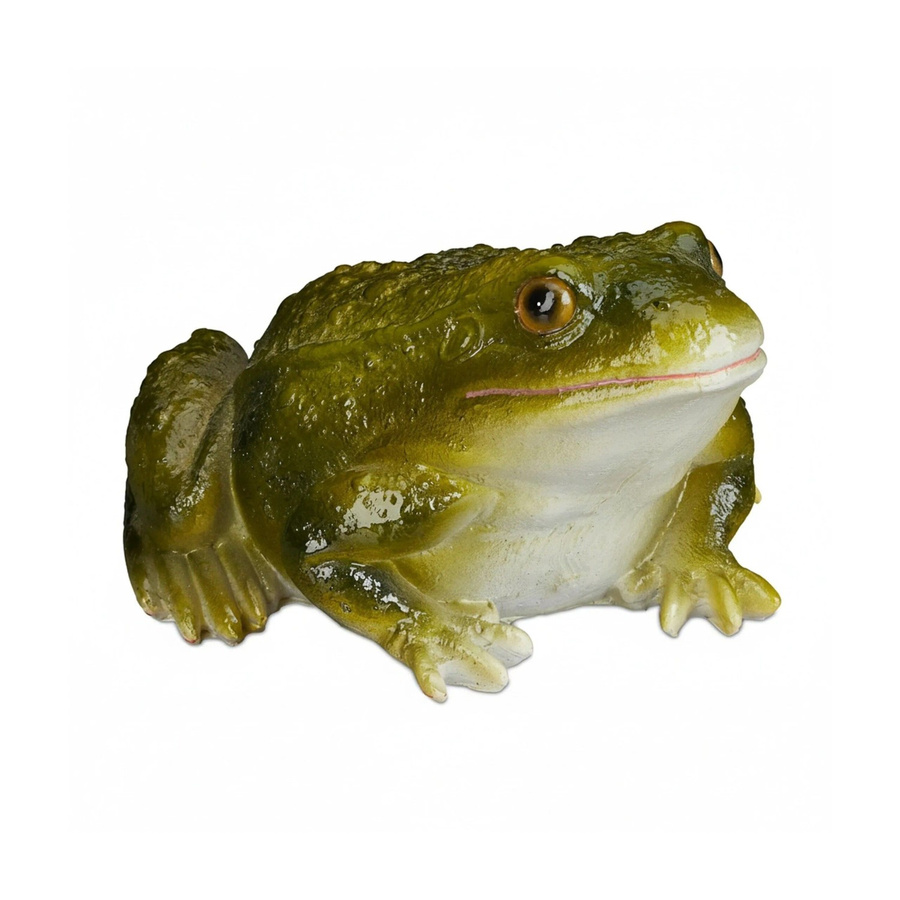 Relaxdays Gartenfigur Frosch aus Kunststein in Grün, wetterfest und frostfest, H x B x T: 15 x 9 x 13,5 cm - Bild 2