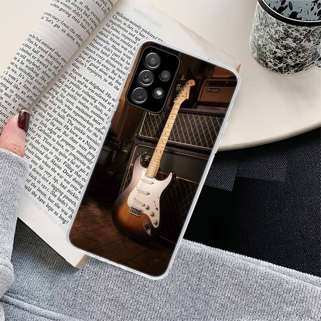 Handyhülle mit Noten Musik Violine und Gitarre Design für Samsung Galaxy A14 A13 A15 A16 A17 A26 A33 A34 A35 A36 A37 A53 A54 A55 A56 A57 in Multicolour - Bild 1