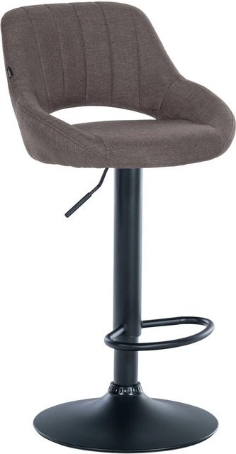 DELUKE Barhocker SEGAD Tresenhocker mit Lehne aus Stoff und Metall in Dunkelgrau, B/T/H: 46,5 x 48 x 85 cm - Bild 1