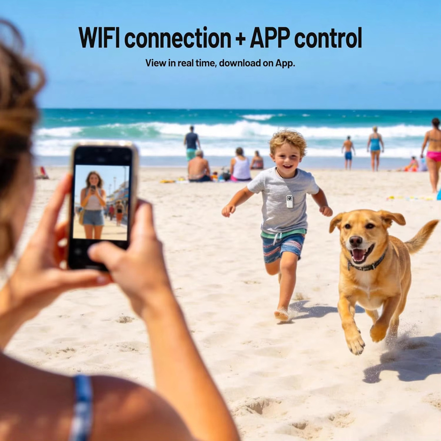 Kaysunlink M21 Mini-Actionkamera in Weiß mit 4K FHD Video- und Audioaufnahme für Outdoor-Vlogging - Bild 5