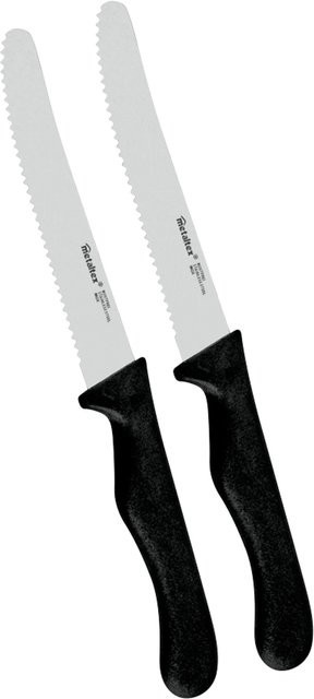 Metaltex Brotzeitmesser Basic in Schwarz und Silber, 2 Stück, Länge: 21,5 cm - Bild 1