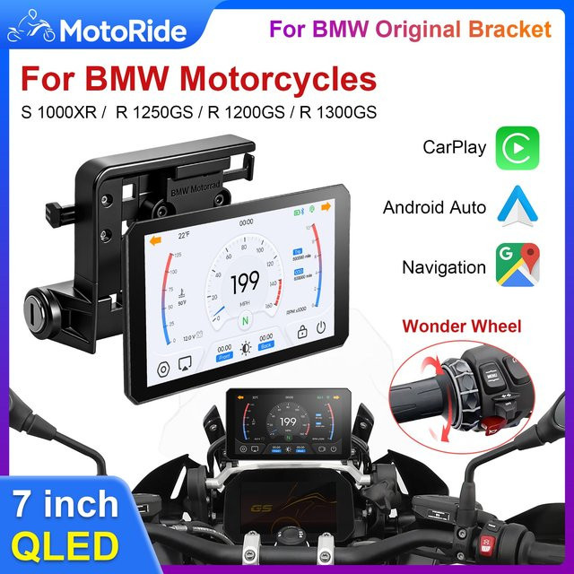 B7pro Tragbarer 7-Zoll Motorrad Navigator mit CarPlay und Android Auto in Schwarz für BMW XR M1000 R1200GS R1250GS S1000XR R1300GS - Bild 1