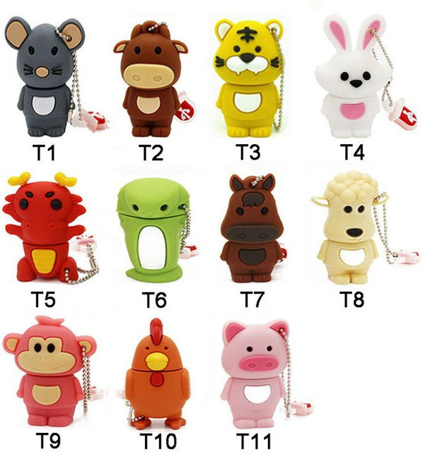 JASTER USB-Stick mit chinesischem Tierkreis-Motiv in Grün, Schwarz oder Multicolour, USB-A Anschluss - Bild 1
