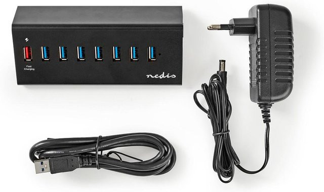 Nedis USB 3.0 8-Port Hub in Schwarz - Bild 1