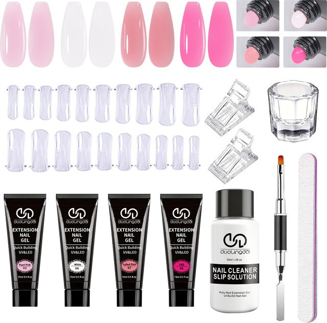 DUOLINGDAI Poly Gel Nagel-Set, Klares Poly Gel, 4 Farben, Unisex - Bild 1