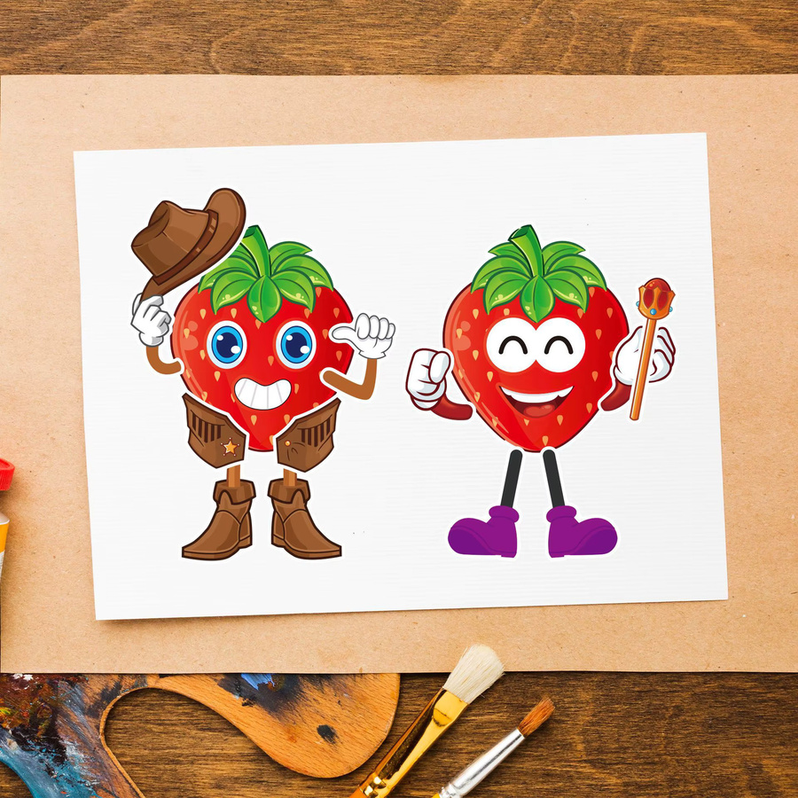 GOGOTU Erdbeer-Frucht-Gesichter Puzzle-Aufkleber, 16 Blatt - Bild 4