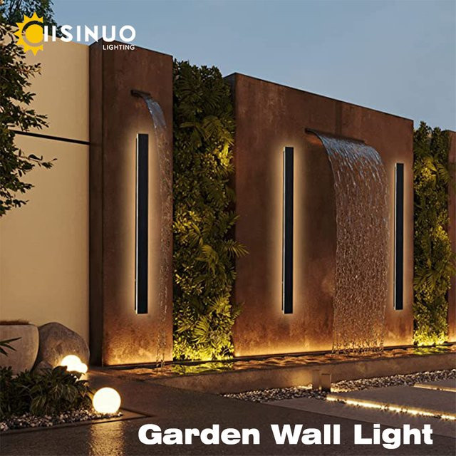 IISINUO LED Außenwandleuchte IP65 wasserdicht mit integriertem LED-Streifen aus Acryl für Garten, Veranda und Garage - Bild 1