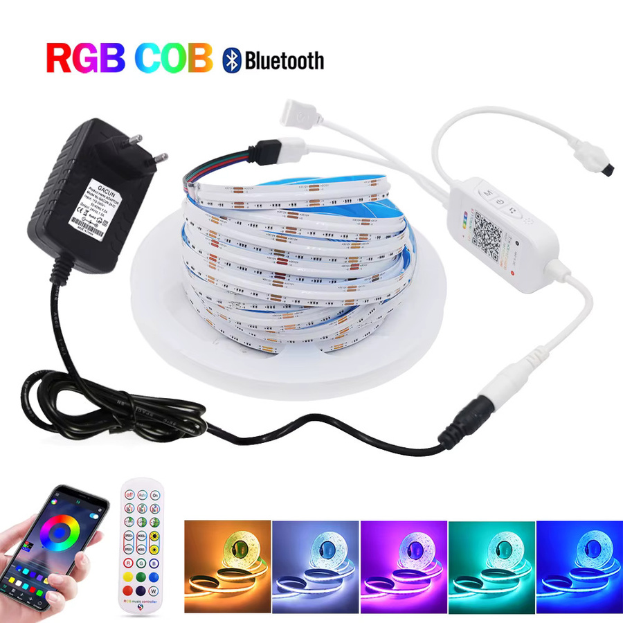 HEGEHE Tuya WiFi Bluetooth RGB COB LED Streifen mit 840 LEDs/m, dimmbare lineare Beleuchtung in Multicolour - Bild 4