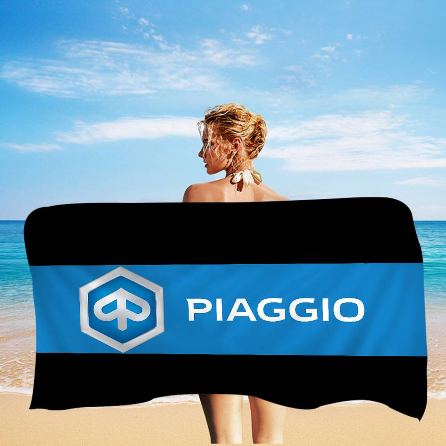Dalangpa Badetuch für Kinder aus Mikrofaser mit P-Piaggio Logo, weiß, Breite: 30 cm, Höhe: 60 cm - Bild 2