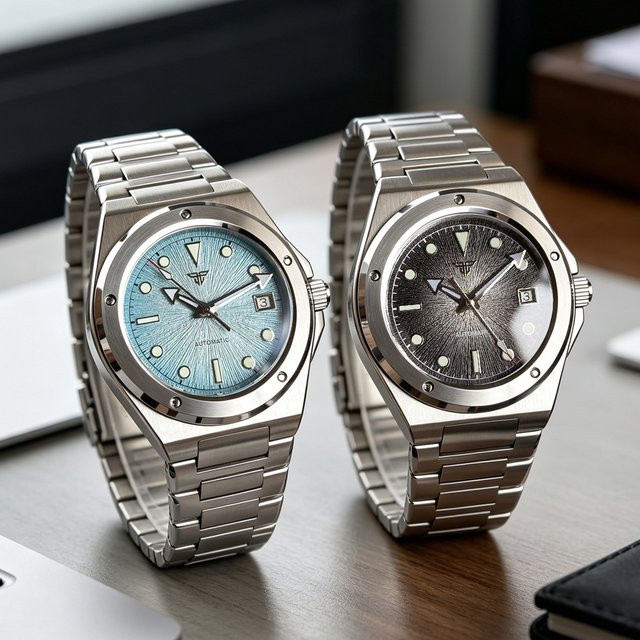 Tandorio Armbanduhr Automatik, Edelstahl, 40 mm, Herren, Blau - Bild 1