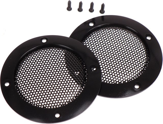 CC44 2 Stück Runde Audio-Lautsprecher-Schutzabdeckungen 2 Zoll Schutzgitter in Schwarz - Bild 1
