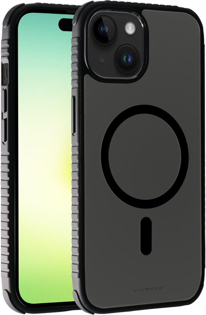 Vivanco Mag Solid Elite 360° Anti Shock Cover für iPhone 15 Plus, semi-transparent/schwarz - Bild 1