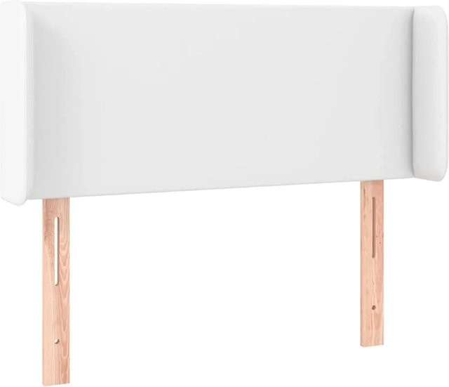 vidaXL LED Kopfteil in Weiß aus Kunstleder mit USB-Ladeanschluss, B: 103 cm, T: 16 cm, H: 78-88 cm - Bild 1