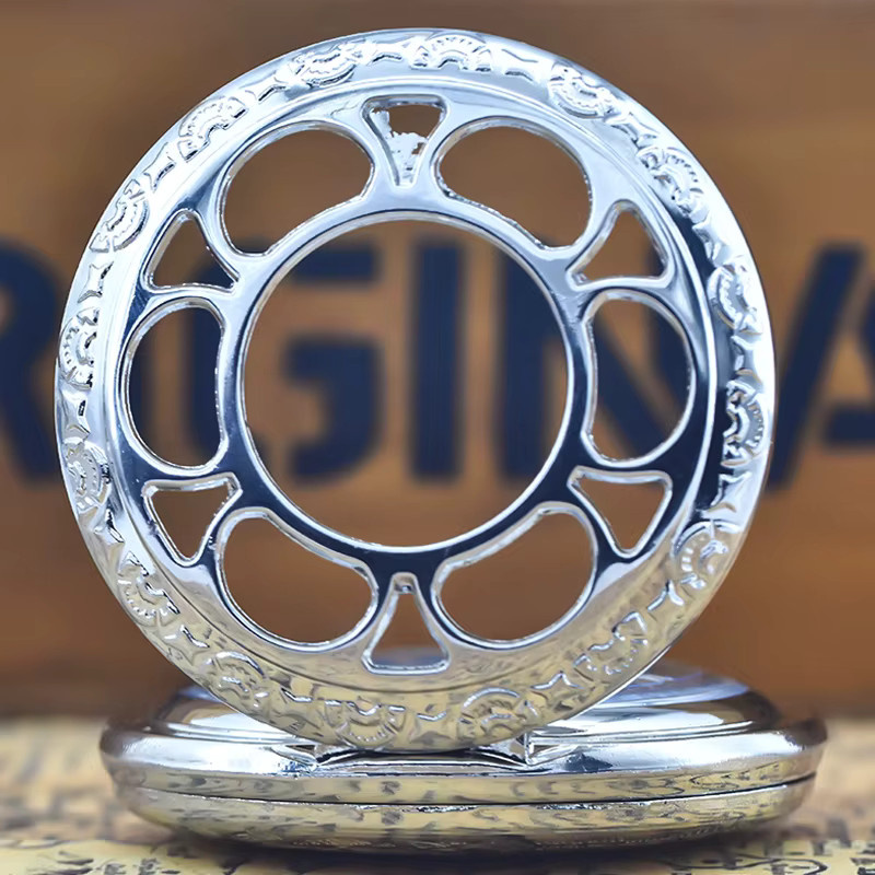 Wecin Taschenuhr Halskette, Quarz, Silber, Herren und Damen - Bild 2